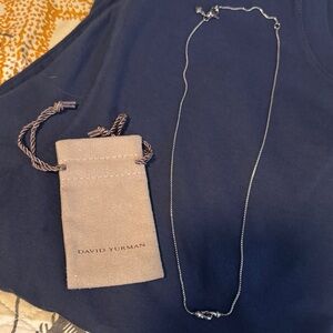 David Yurman Silver Cable Rope Necklace with Signature Clasp